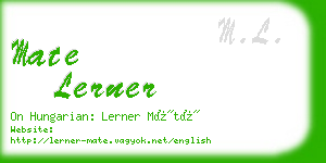 mate lerner business card